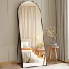 71"x26" Arched Full Length Mirror, Aluminum Alloy Frame Ensures Stability, Standing Design for Bedroom, Black