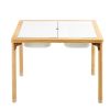 Sensory Table for Toddlers, Foldable Wooden Kids Activity Table with Double-Sided Board, Storage Bins, and Non-Slip Feet
