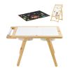 Sensory Table for Toddlers, Wooden Kids Activity Table and Art Easel with Reversible Double-Sided Board, Storage Bins