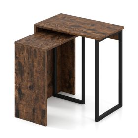 2-in-1 Nesting Coffee Table Set of 2 for Living Room and Bedroom