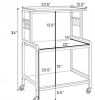 3-Tier Rolling Microwave Cart Kitchen Storage Organizer with Power Outlet Lockable Wheels And 10 Hooks for Kitchen
