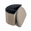 Curved Upholstered Storage Stool