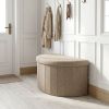 Curved Upholstered Storage Stool