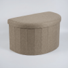 Curved Upholstered Storage Stool