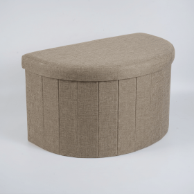 Curved Upholstered Storage Stool
