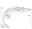 1 foot outdoor cantilevered terrace umbrella with base -360 ° rotation and tilt adjustment to enhance sun protection effect
