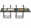 Set of 2 48-Inch Balcony Railing Tables with 5-Level Adjustable Height for Patio And Deck