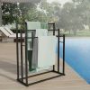 47.2 Inch Freestanding Towel Rack, 3 Tier Metal Towel Stand with Storage Shelf, Pool Towel Holder for Bathroom, Gym, Patio and Outdoor Use