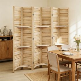 6 room dividers, privacy screen, space saving, natural wood