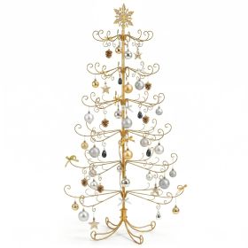 6ft Gold Iron Christmas Tree with Snowflake Top, PVC Everyday Decor Tree (No Accessories Included)