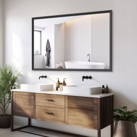 60"x40" Oversized Modern Rectangle Bathroom Mirror with Balck Frame Decorative Large Wall Mirrors for Bathroom Living Room Bedroom Vertical or Ho