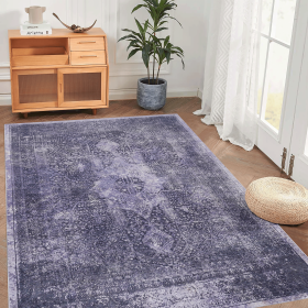 MAVAL Anthracite Washable Rug 120*96 inch inch Area Rug (Anthracite, 120*96 inch)
