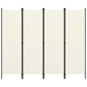 4-Panel Room Divider White 78.7"x70.9
