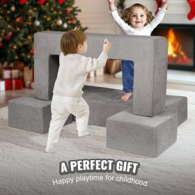 Kids Couch, 4Pcs Modular Kids Play Couch, Toddler Couch Sofa Bed, Kids Chair Seat Playroom Furniture
