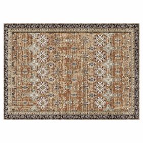 Area Rug, 9 x 12 ft Large Washable Rug, Non-Slip and Tear-Resistant Soft Carpet, Pet & Child Friendly Vintage Area Rugs, Indoor Mat for Bedroom