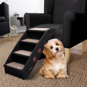 Folding Dog Stairs Black 24.4"x15.7"x19.5