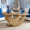 115 Cm 2-Stage Accent Cocktail Table with U-Shaped Frame Couchtisch