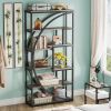 179 Cm Industrial 5-Tier Bookcase with 8 Open Shelves - Spacious Storage Solution for Home Or Office