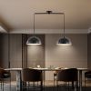 41" Industrial Modern Black Double Pendant Light – Adjustable Ceiling Hanging Lamp with Matte Finish for Dining Room, Kitchen