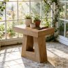 Tea table, modern side table with trapezoidal base, sofa table