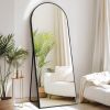 71"x26" Arched Full Length Mirror, Aluminum Alloy Frame Ensures Stability, Standing Design for Bedroom, Black