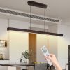 51-inch Walnut Wood Modern LED Pendant Light, Adjustable Hanging Light for Dining Room, Kitchen, Living Room – Sleek Walnut Color Finish