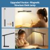 LED Desk Lamp 360°Adjustable, USB Charging Port, 5 Light Modes & Dimmable Brightness, Bedside Lamp for Reading, Craft, Work, Study(Black)