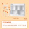 Wood Kid Storage Cubby, Toy Storage Organizer with Bookshelf, 5-Cubby Wood Toy Storage Cabinet, Children Book Toy Shelf for Kids Room, Playroom