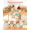 Sensory Table for Toddlers, Foldable Wooden Kids Activity Table with Double-Sided Board, Storage Bins, and Non-Slip Feet