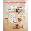 Sensory Table for Toddlers, Wooden Kids Activity Table and Art Easel with Reversible Double-Sided Board, Storage Bins