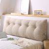 47.2 in Beige Triangular Wedge Bed Pillow – Bedside Backrest Cushion for Reading, Relaxing, or Sleeping, Supportive Pillow for Sofa, Bed