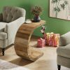 C-Formed Wooden Coffee Table for Couch & Sofa Side Table for Living Room Bedroom Modern Minimalist Design Home Decor
