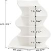Modern 5-Tier Corner Bookcase Elegant White L-shaped Bookshelf for Living Room Bedroom Organizer Storage Rack