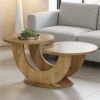 115 Cm 2-Stage Accent Cocktail Table with U-Shaped Frame Couchtisch