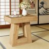 Tea table, modern side table with trapezoidal base, sofa table