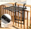 Set of 2 48-Inch Balcony Railing Tables with 5-Level Adjustable Height for Patio And Deck