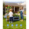 Mud Kitchen, Outdoor Mud Kitchen for Kids, Wood Outdoor Play Kitchens with Planting Box, Critter Catcher Container, Tank, Sink