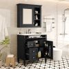 30'' Bathroom Vanity with Top Sink, Modern Bathroom Storage Cabinet with 2 Drawers and a Tip-out Drawer, Freestanding Vanity Set with Mirror Cabinet
