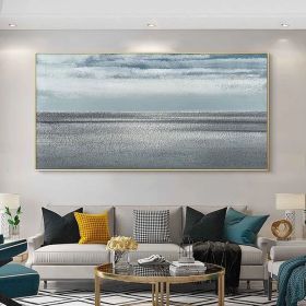 Large abstract oil painting grey minimalist abstract painting Nordic abstract painting living room abstract painting sea level painting (Style: 01, size: 100x200cm)