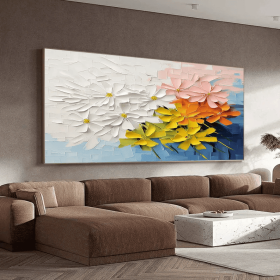 Large Colorful 3D Textured Mural Colorful Abstract Painting Modern Abstract Floral Oil Painting Colorful Original 3D Wall Art Decor (Style: 01, size: 60x120cm)
