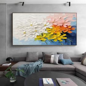 Large Colorful 3D Textured Mural Colorful Abstract Painting Modern Abstract Floral Oil Painting Colorful Original 3D Wall Art Decor (Style: 01, size: 70x140cm)
