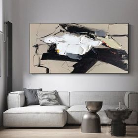 Original Black Abstract Wall Art Brown Abstract Painting Modern Black White Textured Painting Living Room Art Brown Abstract Art Canvas Gift (Style: 01, size: 60x120cm)