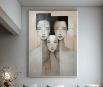 woman art Figure Wall Art Portrait Woman Portrait Woman Paint Hand Painted Oil Painting Minimalist Art Woman Face  Abstract face (Style: 01, size: 80x120cm)