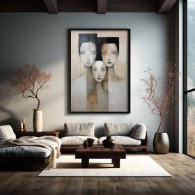 woman art Figure Wall Art Portrait Woman Portrait Woman Paint Hand Painted Oil Painting Minimalist Art Woman Face  Abstract face (Style: 01, size: 90x130cm)