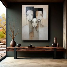 woman art Figure Wall Art Portrait Woman Portrait Woman Paint Hand Painted Oil Painting Minimalist Art Woman Face  Abstract face (Style: 01, size: 60x90cm)