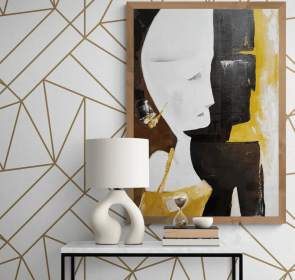 Extra Large White Black abstract Face painting on canvas Original Oil Painting Living Room Wall Art Trendy Wall Art Apartment Wall Decor (Style: 01, size: 140x210cm)