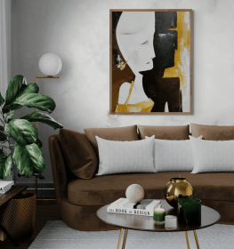 Extra Large White Black abstract Face painting on canvas Original Oil Painting Living Room Wall Art Trendy Wall Art Apartment Wall Decor (Style: 01, size: 50x70cm)