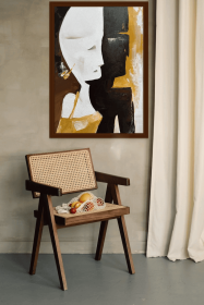 Extra Large White Black abstract Face painting on canvas Original Oil Painting Living Room Wall Art Trendy Wall Art Apartment Wall Decor (Style: 01, size: 60x90cm)