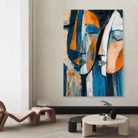 Woman Face Artwork Faceless Portrait Painting Original Woman face Canvas Art Abstract Lady Painting Framed Woman Canvas Decor Home decor (Style: 01, size: 120x160cm)