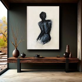 Vintage Female Figure Oil Painting Downloadable Hand Painted Oil Painting  Minimalist Wall Art Bathroom Decor Modern Wall Art Figure Art (Style: 01, size: 50x70cm)